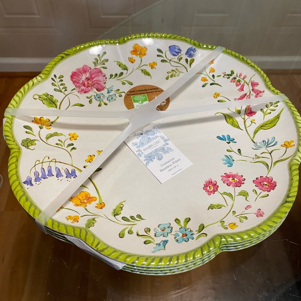 - Brand New Set Of Salad 9” Plates Multicolor Diferent Pattern Beautiful… - Picture 2 of 6